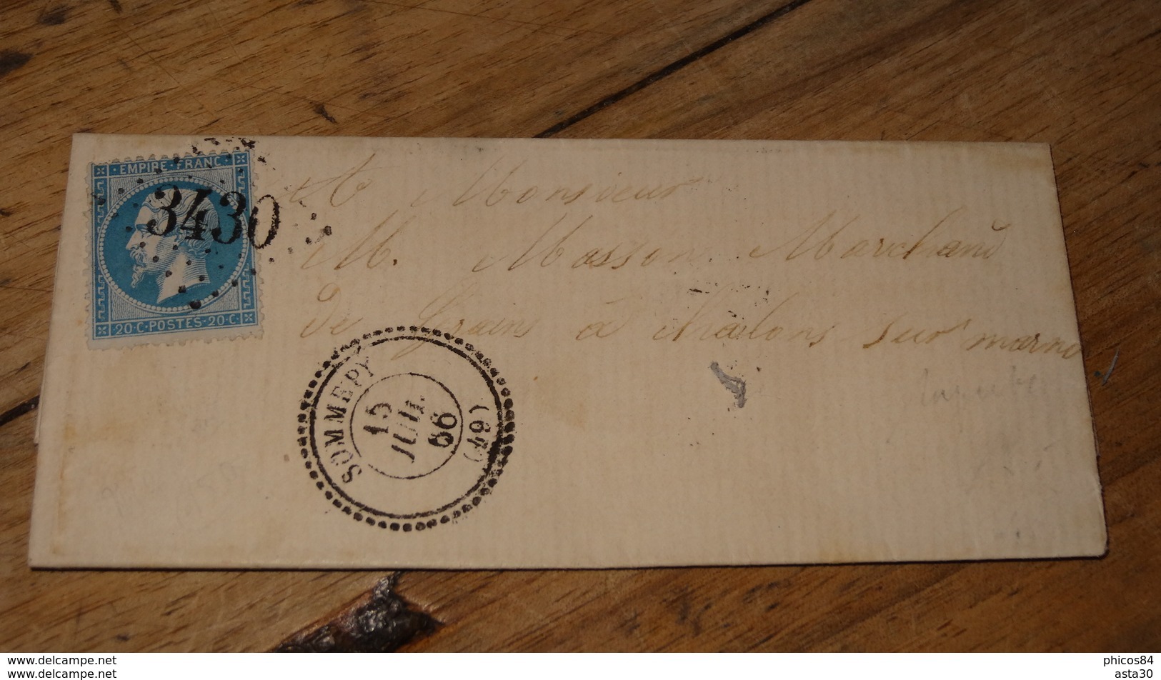 Lettre Cachet De SOMMEPY, GC3480, De 1866…........... PHI ......…T34 - 1849-1876: Période Classique