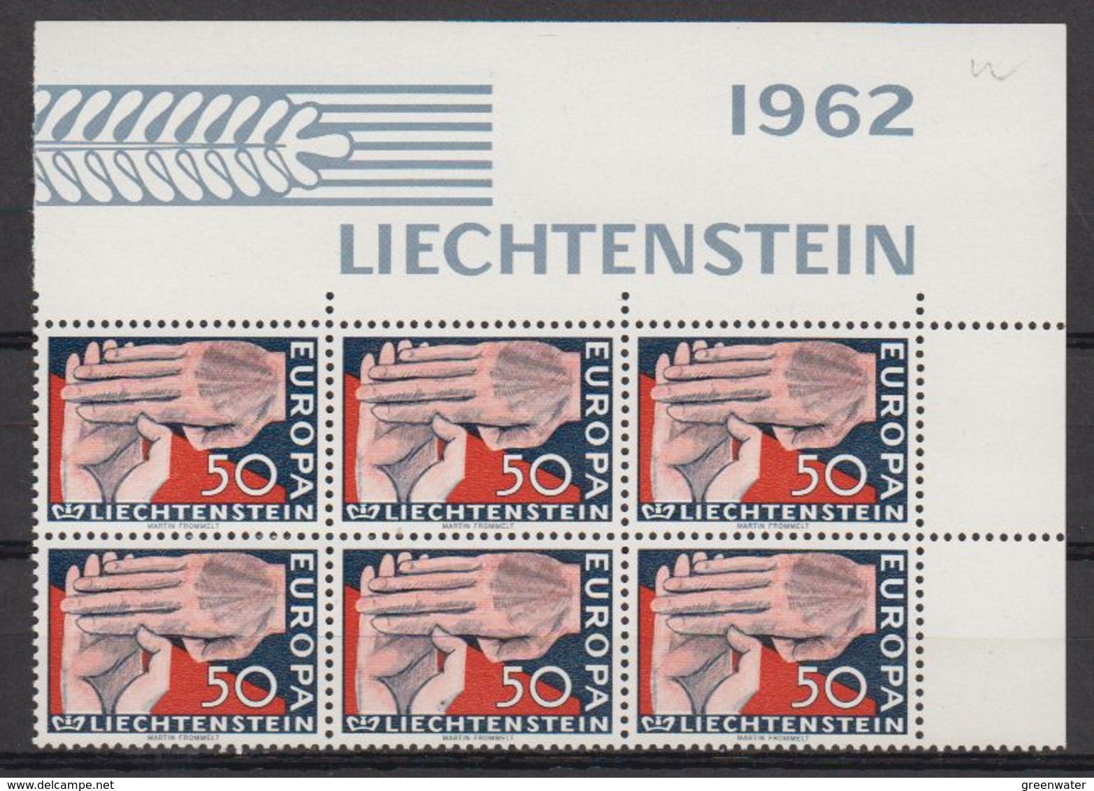 Europa Cept 1962 Liechtenstein 1v Bl Of 6 ** Mnh (LI246P) - 1962