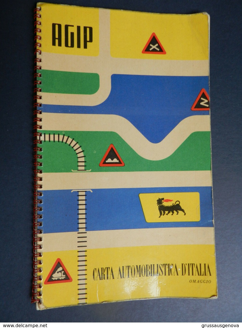 2.1) AGIP CARTA AUTOMOBILISTICA D'ITALIA RILEGATA A SPIRALE CREDO ANNI 60/70 BUONE CONDIZIONI  VEDI FOTO - Carte Stradali