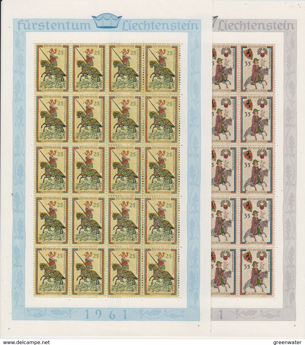 Liechtenstein 1961 Minnesänger 1 25Rp+35Rp 2v Sheetlets ** Mnh (LI247) - Ungebraucht