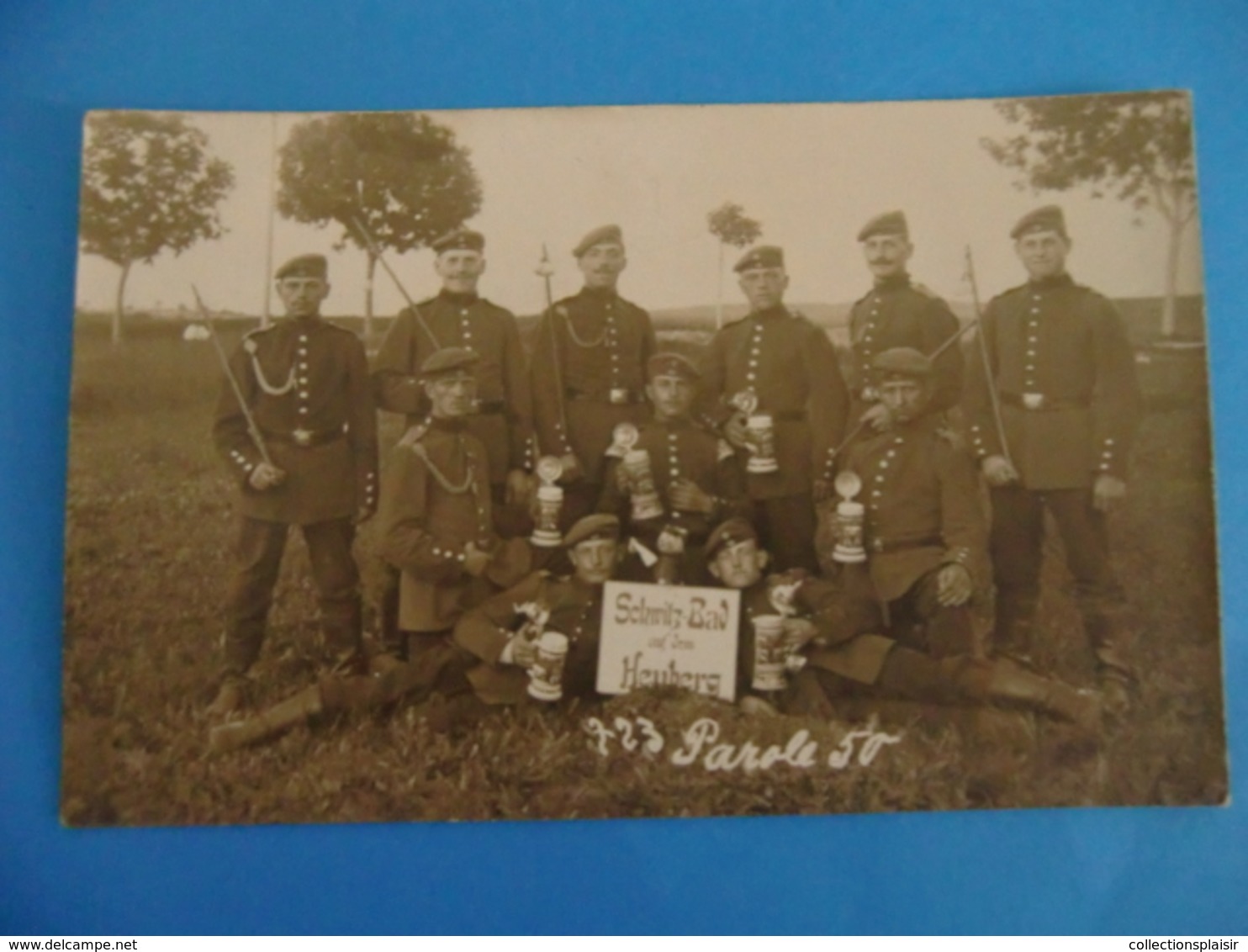 CPA GUERRE 14/18 HEUBERG REGIMENT ALLEMAND BUVANT DE LA BIERE - Autres & Non Classés