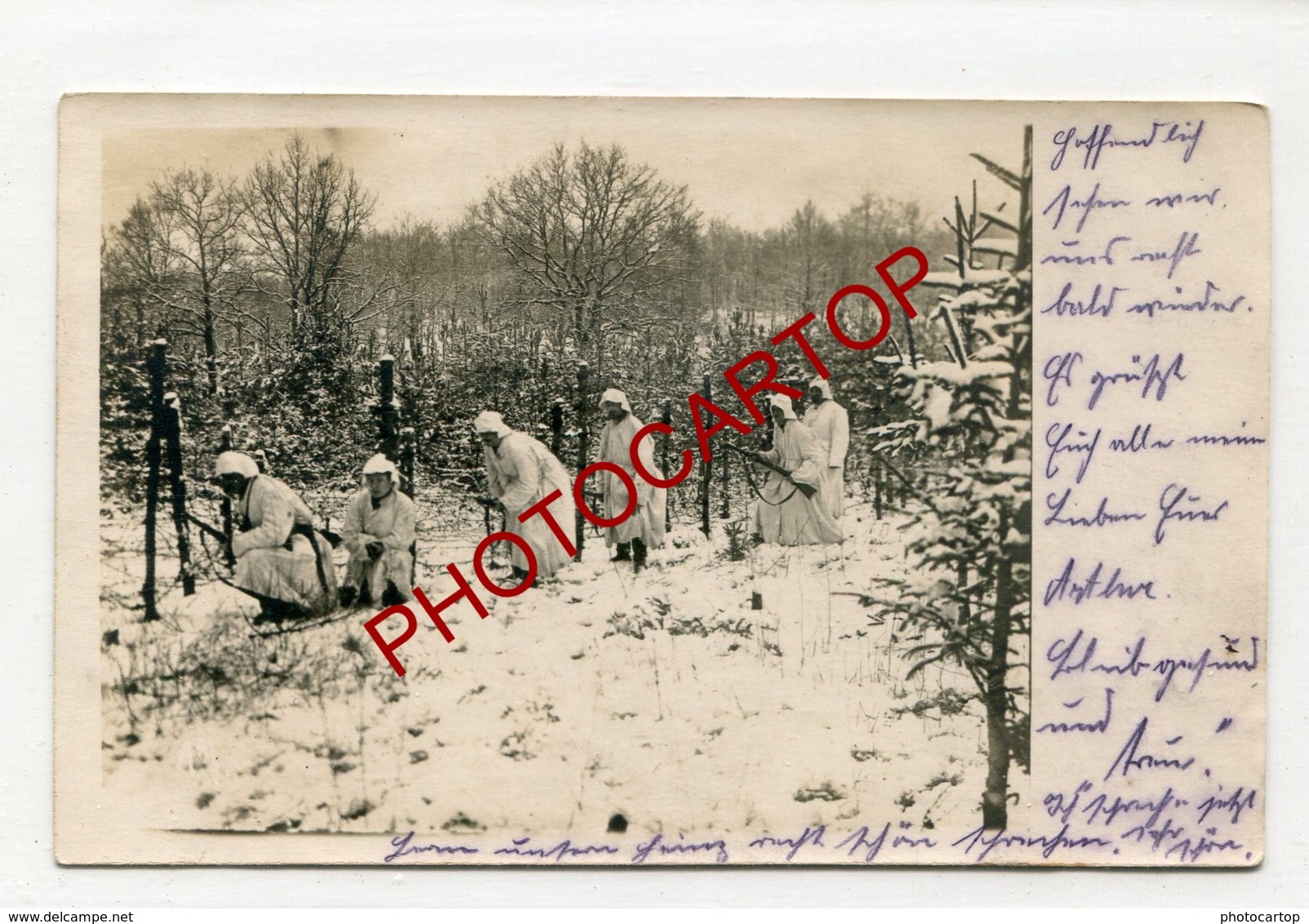 Tenue De CAMOUFLAGE-SCHNEETARNANZUG-Manteau Neige-Patrouille-Non Situee-CARTE PHOTO All.-Guerre 14-18-1WK-Militaria- - Guerre 1914-18