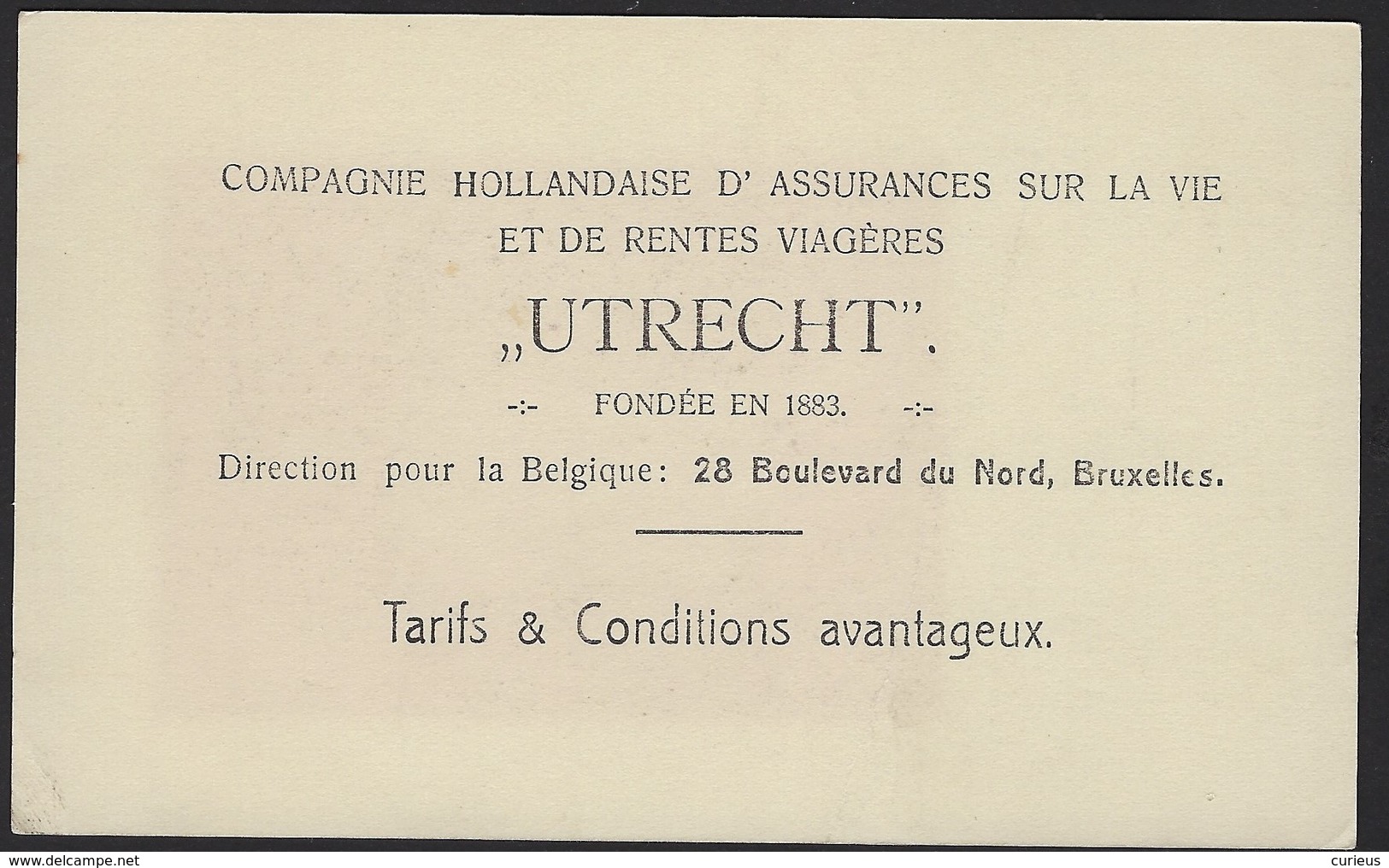 COMPAGNIE HOLLANDAISE D'ASSURANCES SUR LA VIE * UTRECHT * IMAGE D'ENFANT * 2 SCANS - Advertising