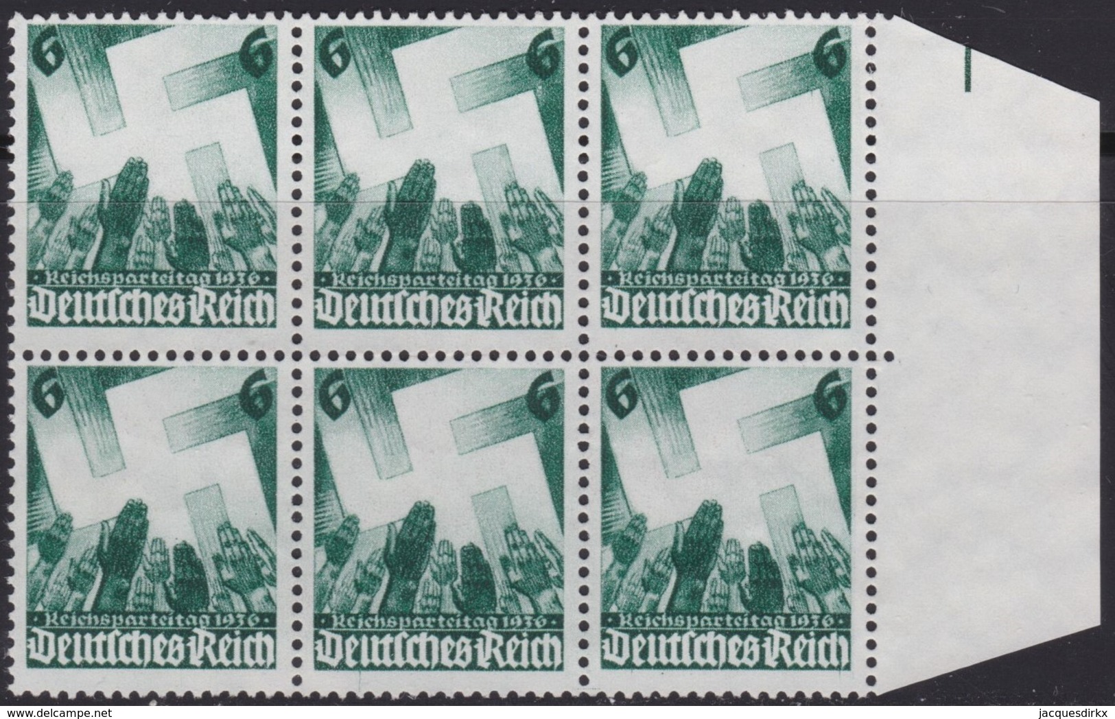 Deutsches Reich       .   Michel  632  6x        .    (*)      .    Kein Gummi     .  /   .   No Gum - Unused Stamps