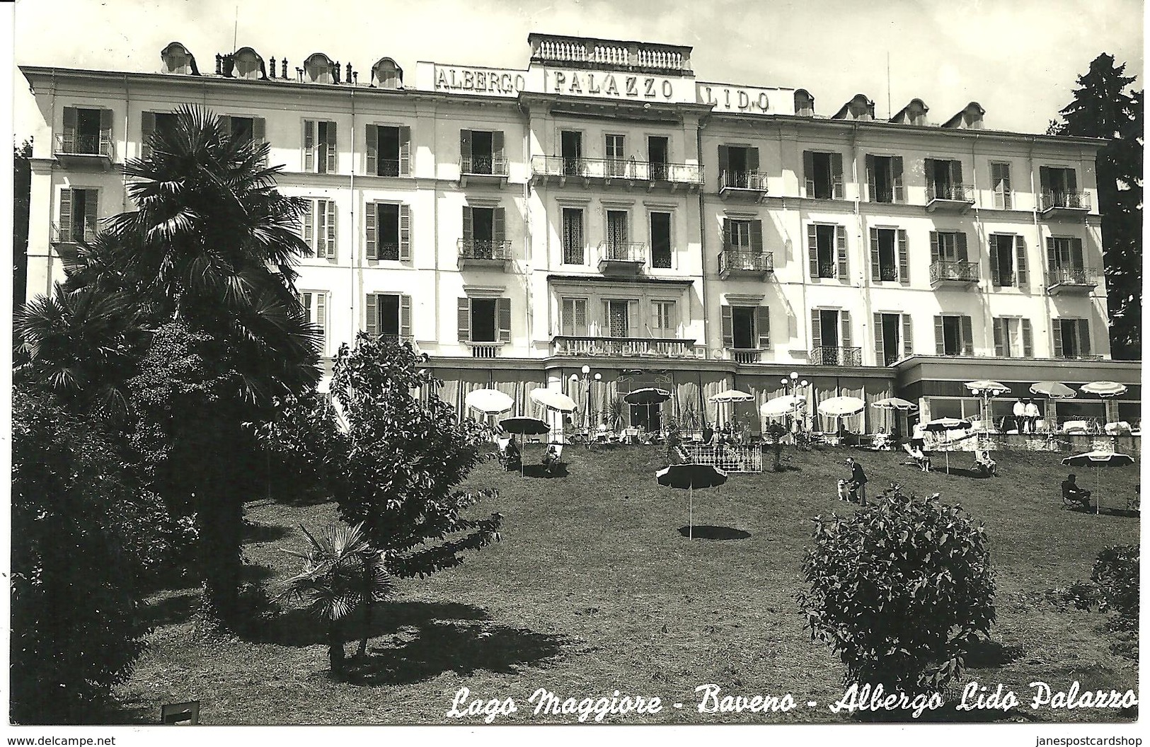 REAL PHOTOGRAPHIC POSTCARD LAGO MAGGIORE - BAVENO - ALLERGO LIDO PALAZZO HOTEL - ITALY - Other & Unclassified