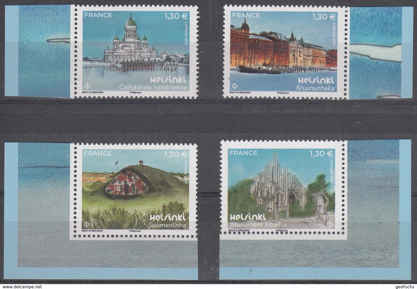 France Capitales Européennes Helsinki (mars 2019) Série De 4 Timbres Neufs ** Issus Du Bloc - Unused Stamps