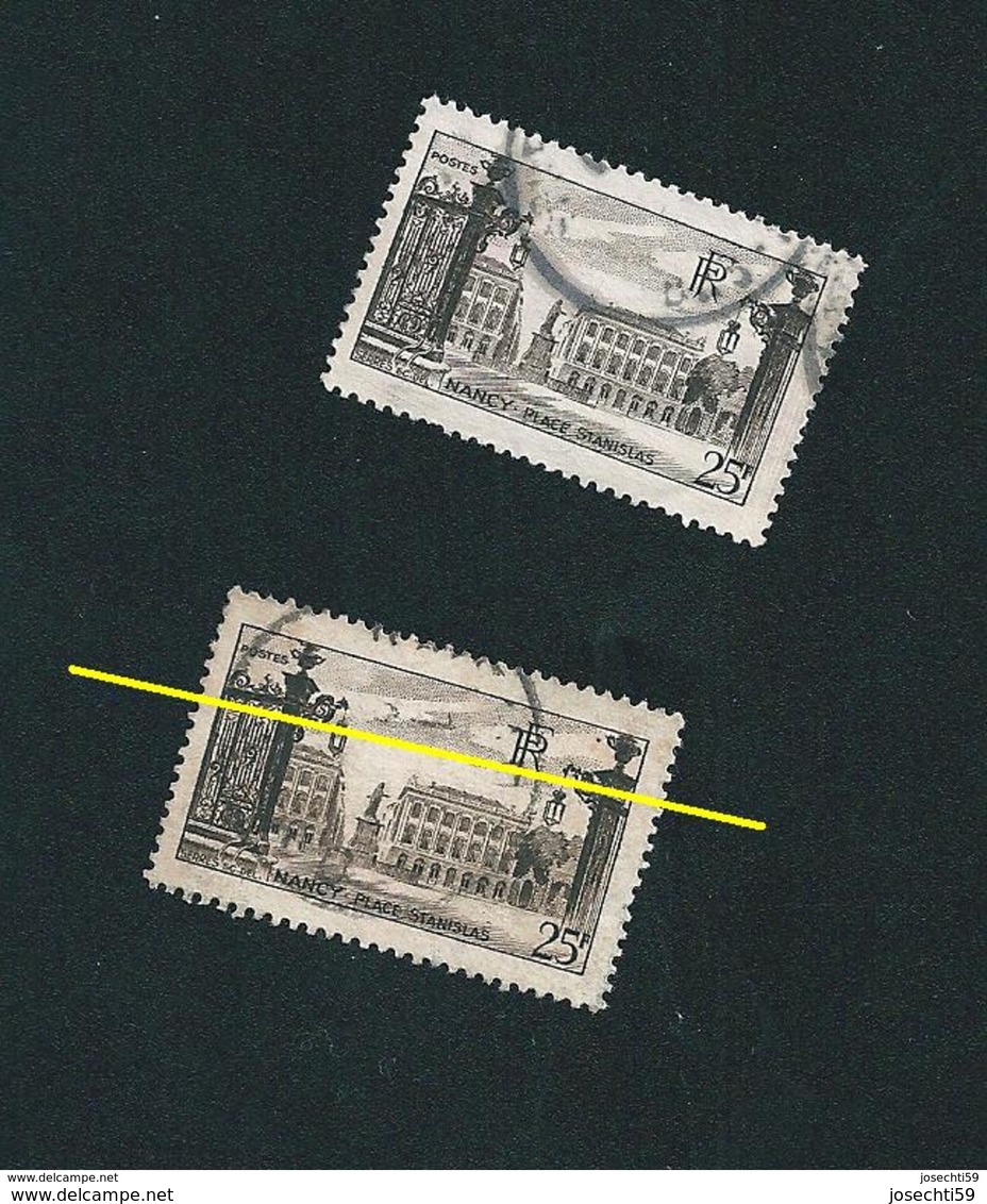 N° 778 Nancy La Place Stanislas  Timbre France 1947 Oblitéré Variété Très Claire - Used Stamps