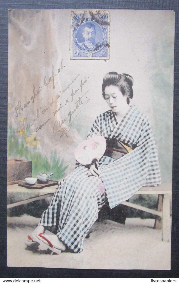Japon  Femme Kimono   Cpa Timbrée Japan - Autres & Non Classés