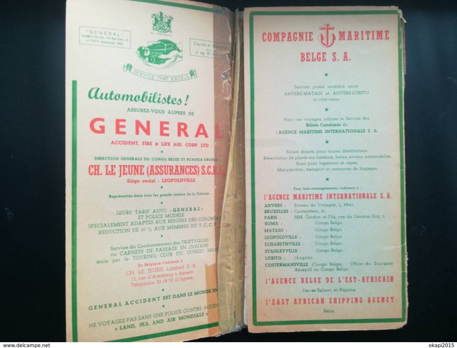 VIEILLE CARTE ROUTIÈRE DU CONGO BELGE ET DU RUANDA - URUNDI  CHEMINS DE FER LIGNES D AVIATION KATANGA COLONIE BELGIQUE - Carte Stradali