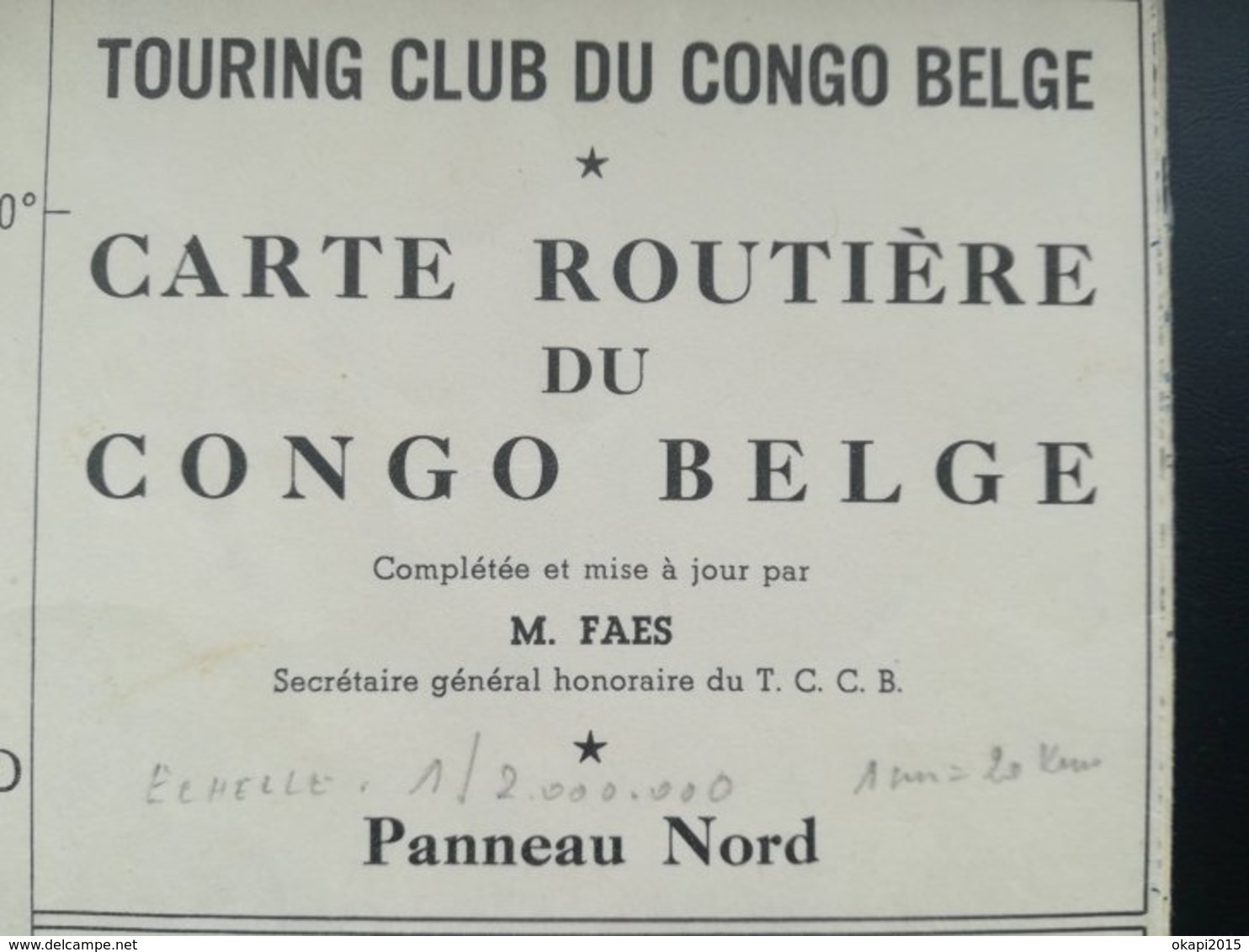 VIEILLE CARTE ROUTIÈRE DU CONGO BELGE ET DU RUANDA - URUNDI  CHEMINS DE FER LIGNES D AVIATION KATANGA COLONIE BELGIQUE