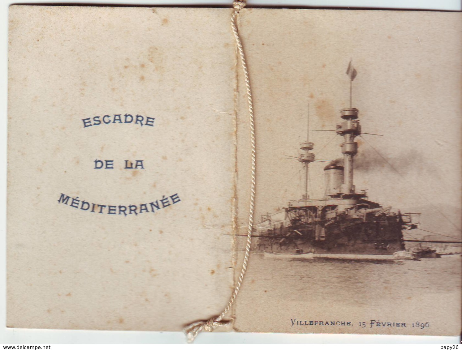 Programme Des Danses Escadre De La Mediterrannée Villefranche 1896 - Dépliants Touristiques