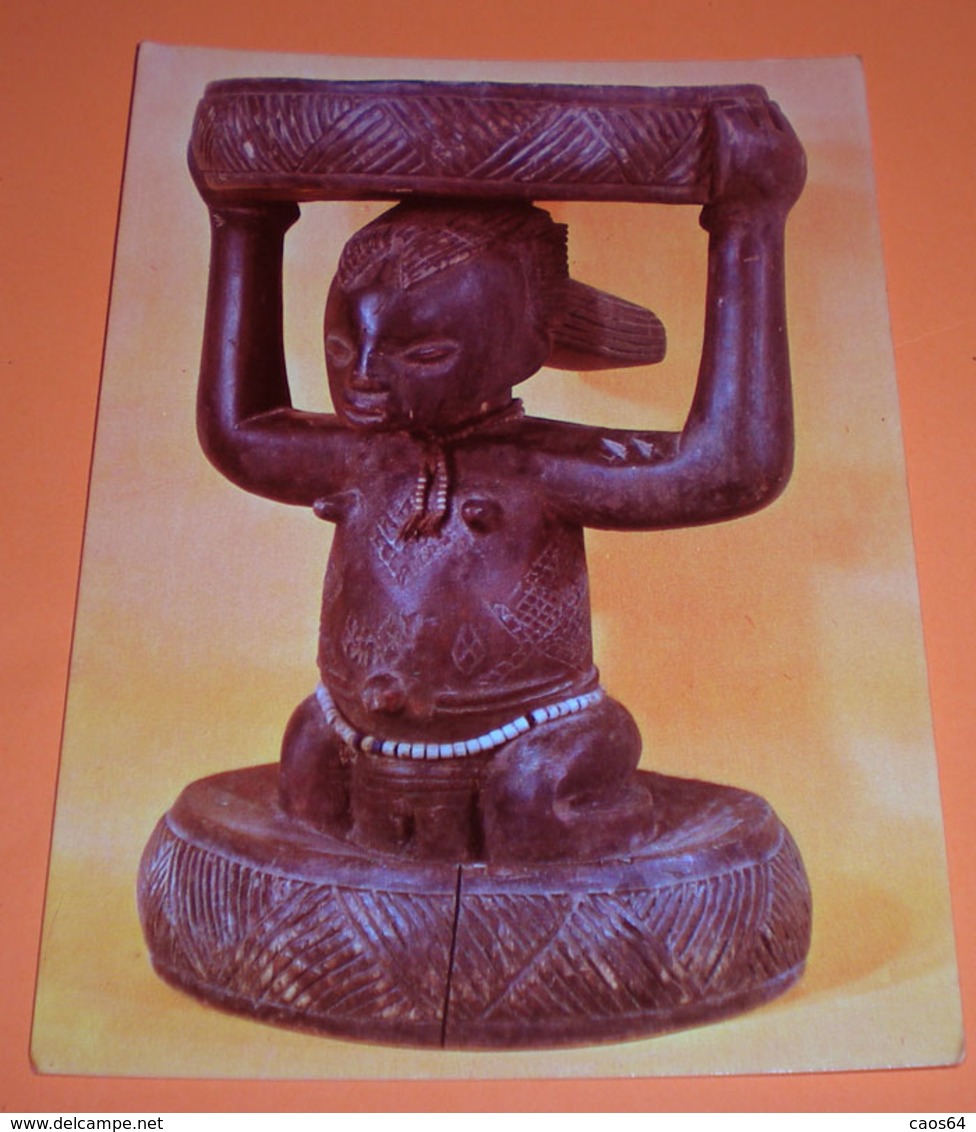 Africa Sedia In Legno Mostra Missionaria Colle Don Bosco Cartolina Non Viaggiata - Sculptures