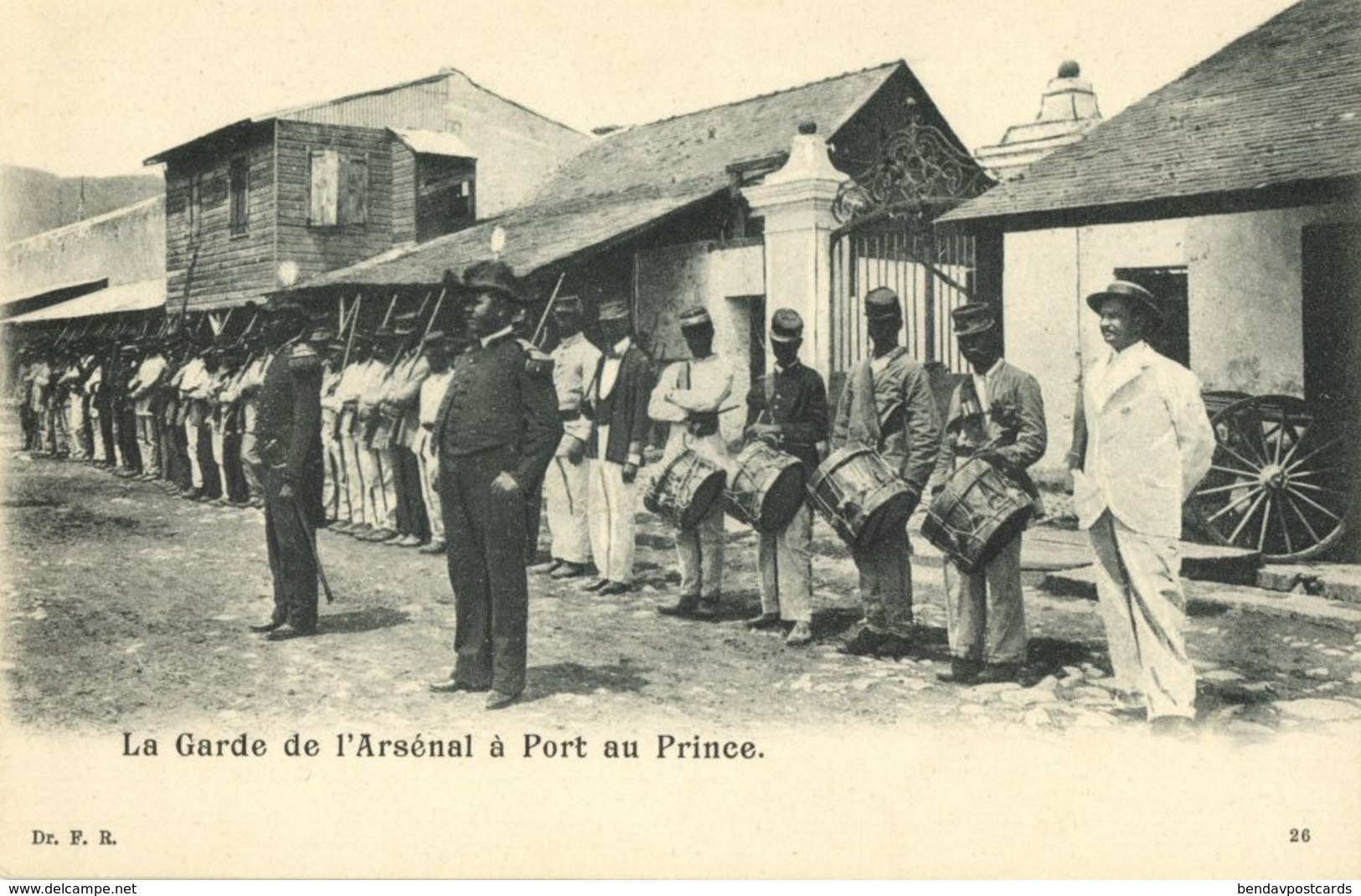 Haiti, PORT AU PRINCE, La Garde De L'Arsénal, Military Music Band 1899 Postcard - Haïti