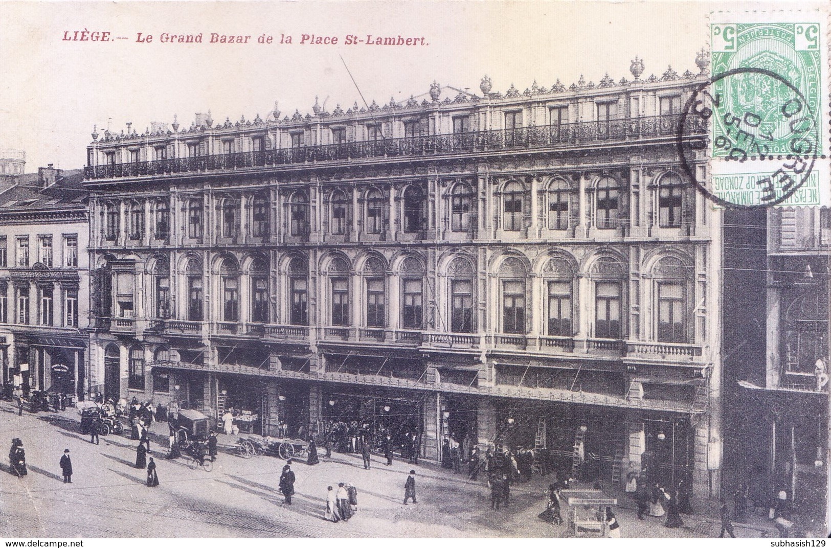 BELGUIM 1910 PICTURE POST CARD : BOOKED FROM OUGREE FOR FRANCE : TRANSITION MARKING : POSTAGE DUE SURCHARGE STAMP - 1910-1911 Caritas