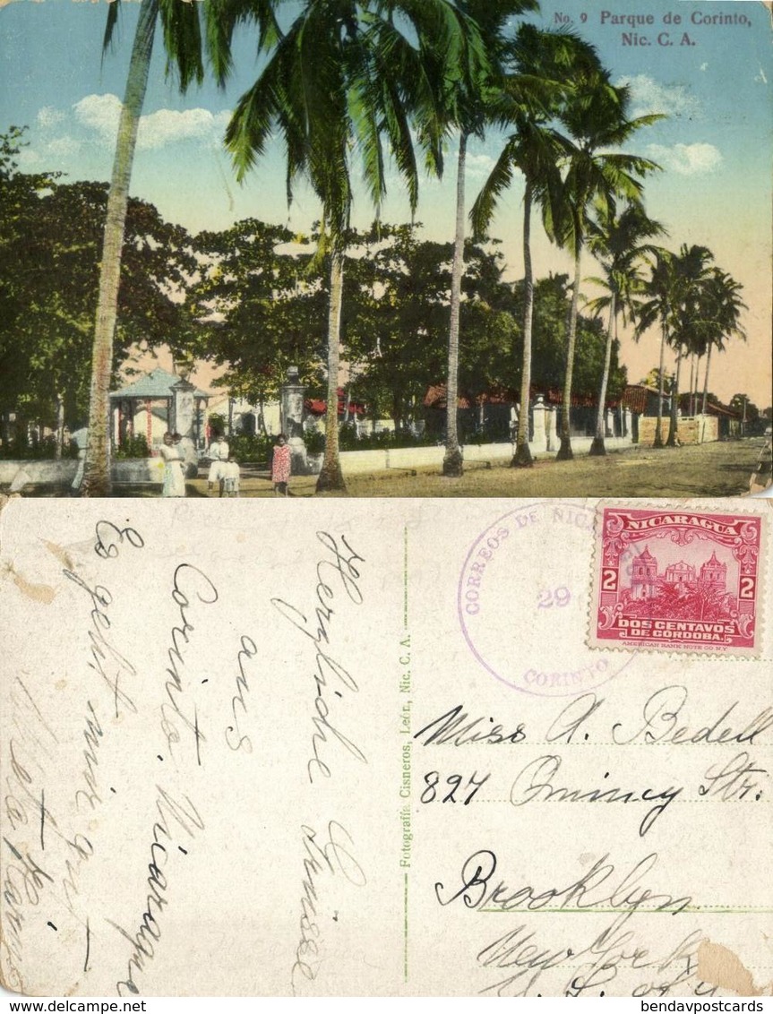 Nicaragua, C.A., Parque De Corinto (1929) Postcard - Nicaragua