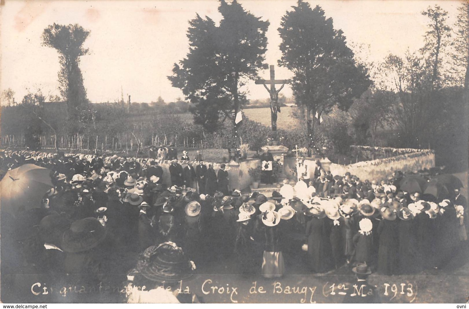 71- CPA Photo BAUGY Cinquantenaire De La Croix De Baugy 1er Mai 1913 - Otros & Sin Clasificación