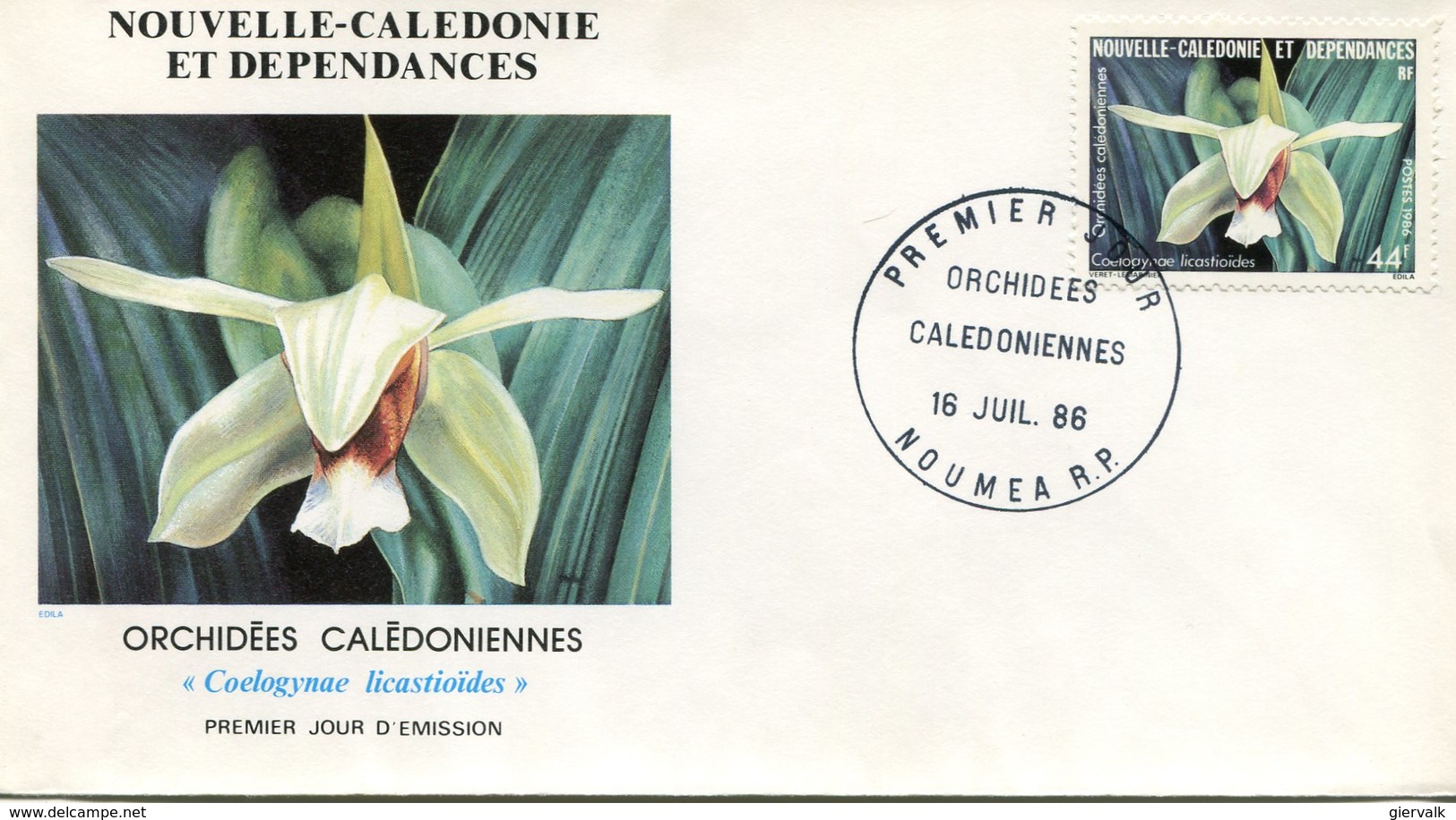 NEW CALEDONIA 1986 FDC With Orchid.BARGAIN.!! - FDC