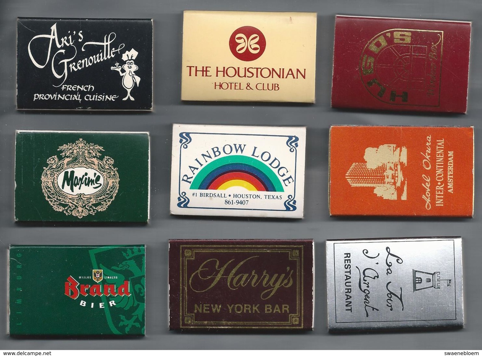 Luciferdoosjes. 9 Stuks Verschillende Lucifer Doosjes. Matchbook. Pochette - D'Allumettes. - Luciferdozen