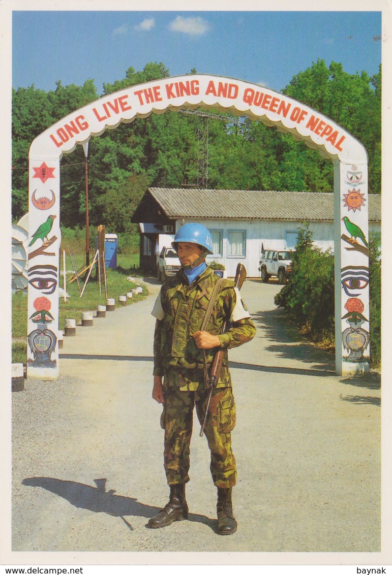 MIL791   -  NEPAL ARMY  IN CROATIA  ~~  NEPBAT  CAMP    ~~  LONG LIVE THE KING AND QUEEN OF NEPAL - Nepal