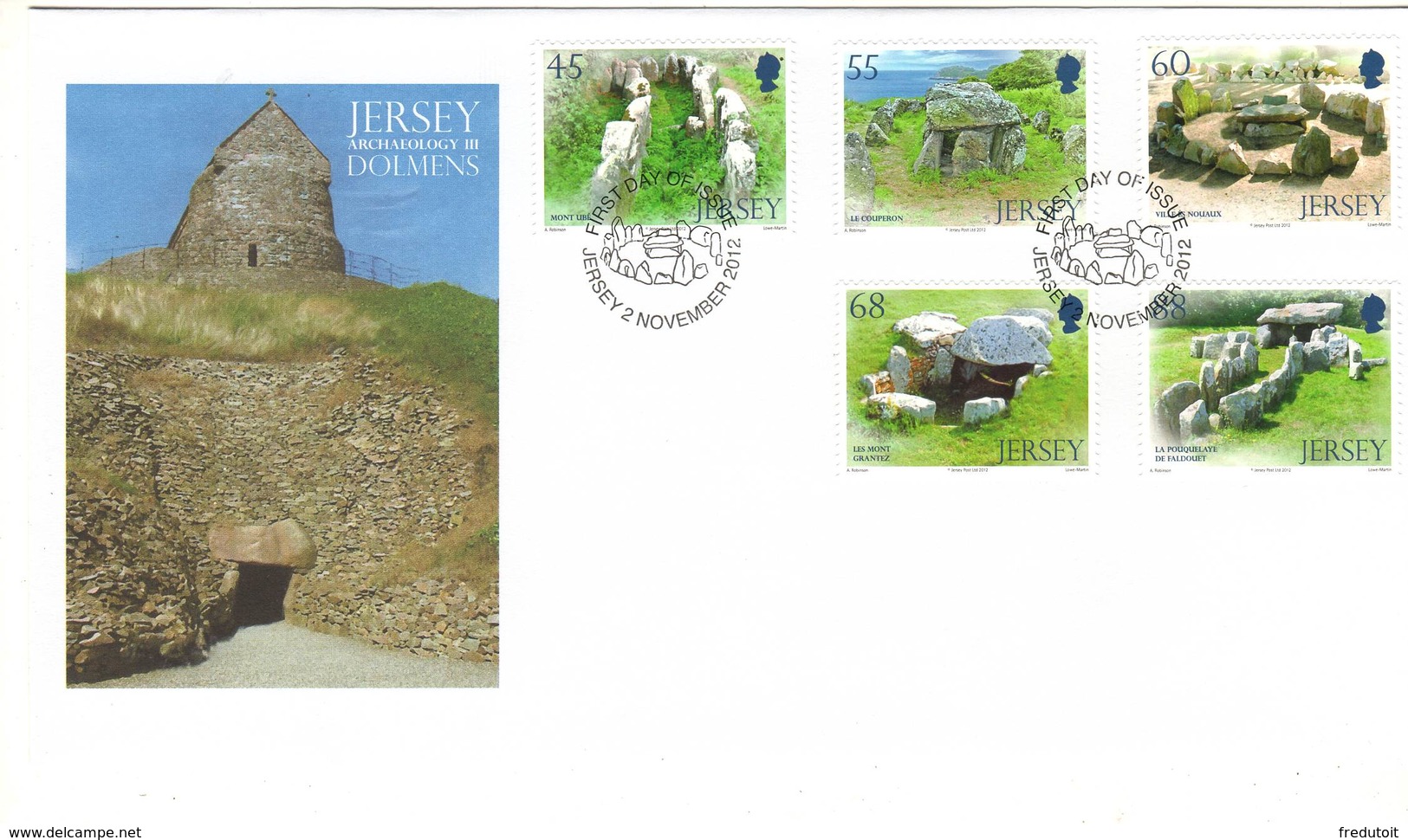 JERSEY - FDC - 2012 - DOLMENS - Jersey