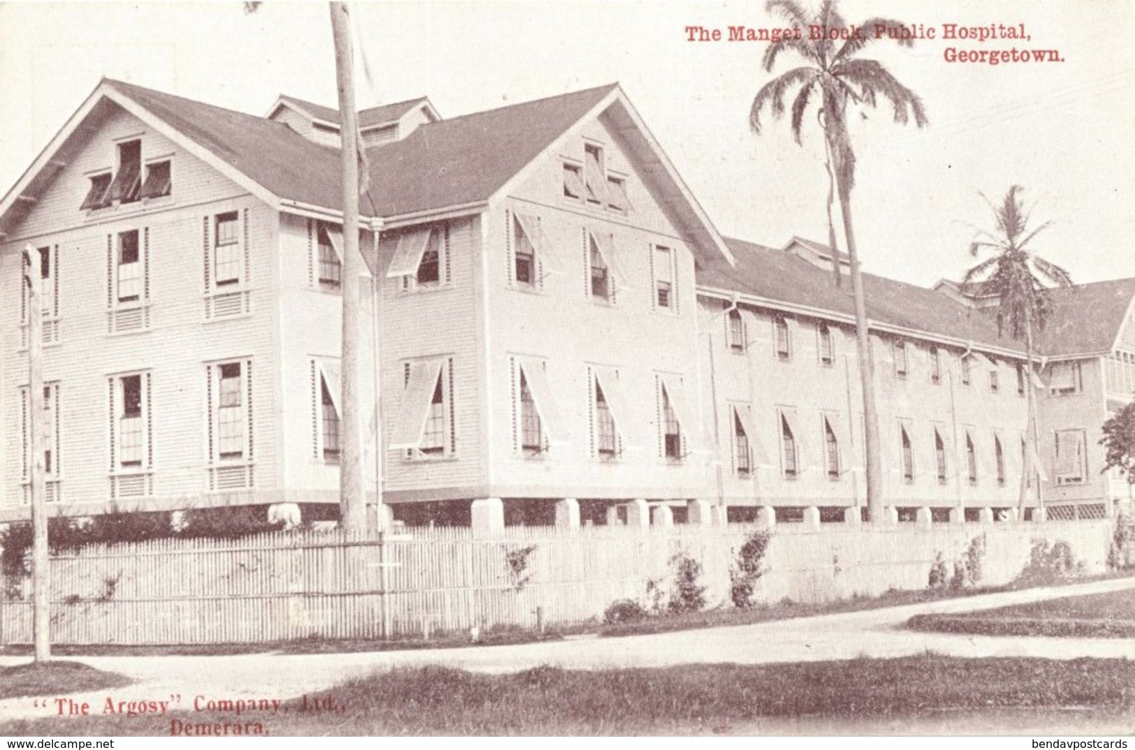 British Guiana, GEORGETOWN, The Manget Block, Public Hospital (1910s) Postcard - Other & Unclassified