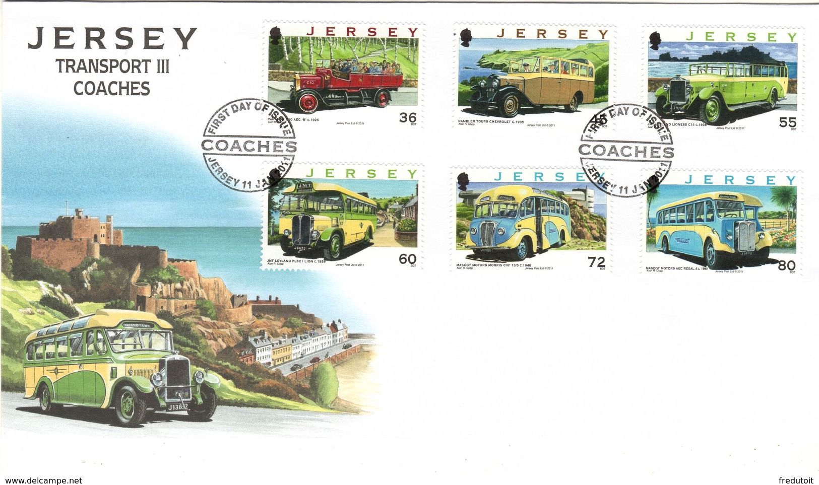 JERSEY - FDC - 2011 - Transport : Autobus - Jersey