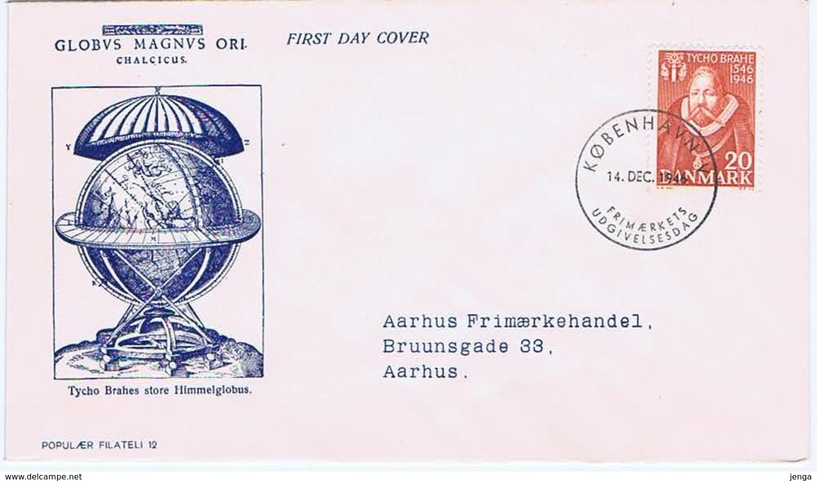 Denmark 1946; The 400th Anniversary Of The Birth Of Tycho Brahe On FDC (Populær Filateli) - FDC