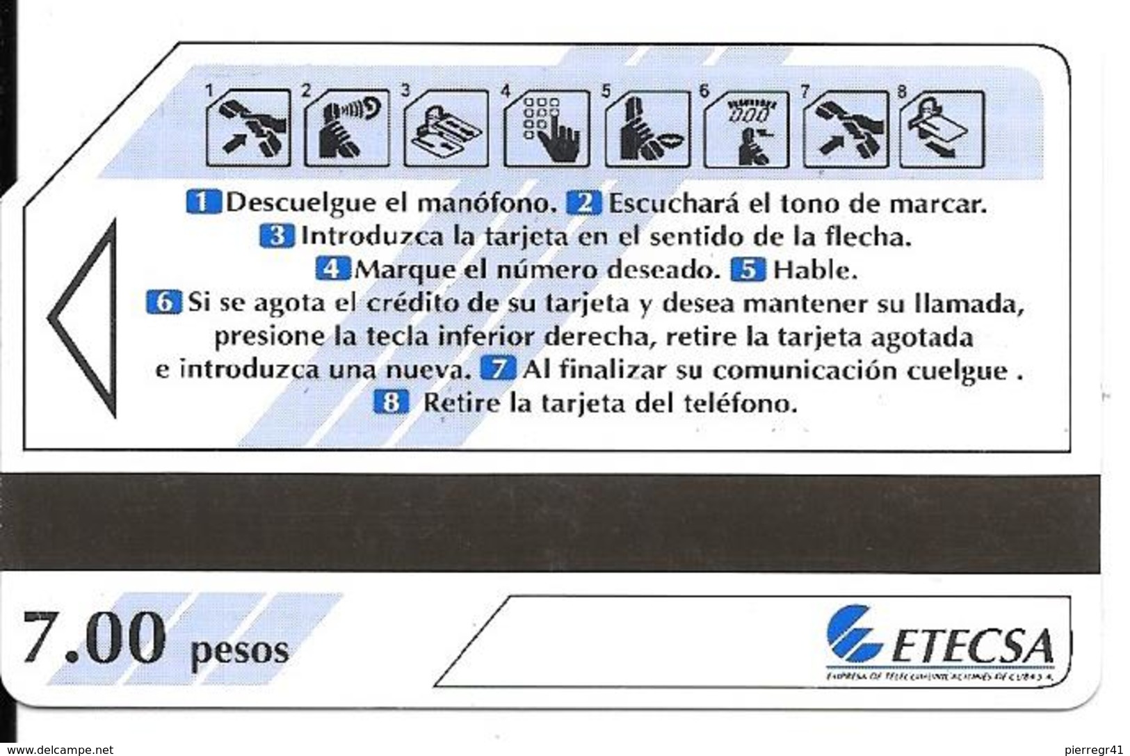 CARTE MAGNETIQUE-CUBA-ETECSA-7 Pesos-NUEVOS TELEPHONOS-UTILISE-TBE-RARE - Kuba