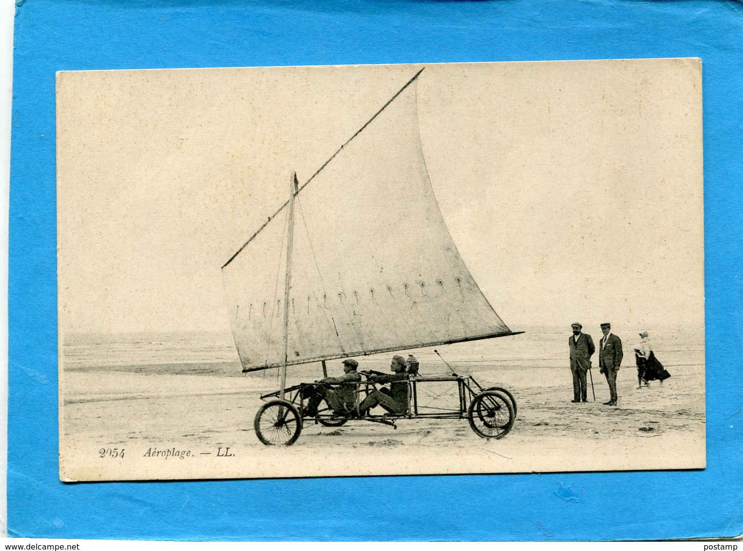 Aéroplage-char à Voile Sur La Plage*-plan Animé-années 1900-édition L L - Sailing