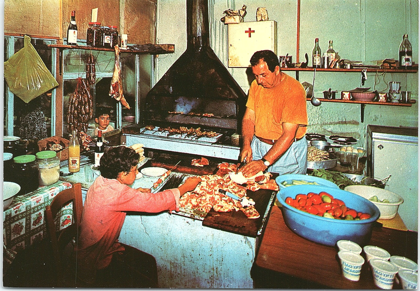 Making Shish-Kebab, Cyprus - Cyprus