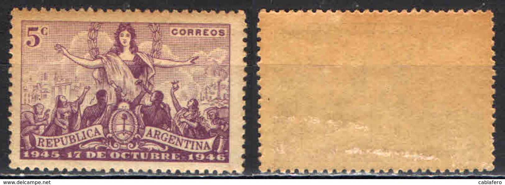 ARGENTINA - 1946 - ARGENTINA ACCLAMATA DAL POPOLO - MH - Nuovi