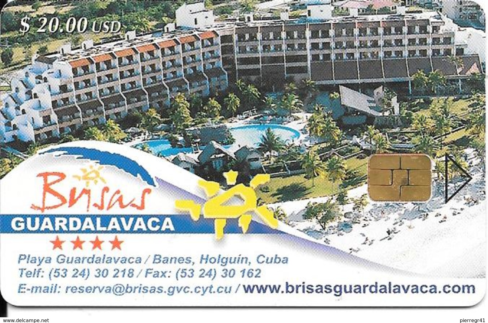 CARTE PUCE-CUBA-ETECSA--20USD -HOTEL GUARDALAVACA-R°Glacé-UTILISE-TBE-RARE - Cuba