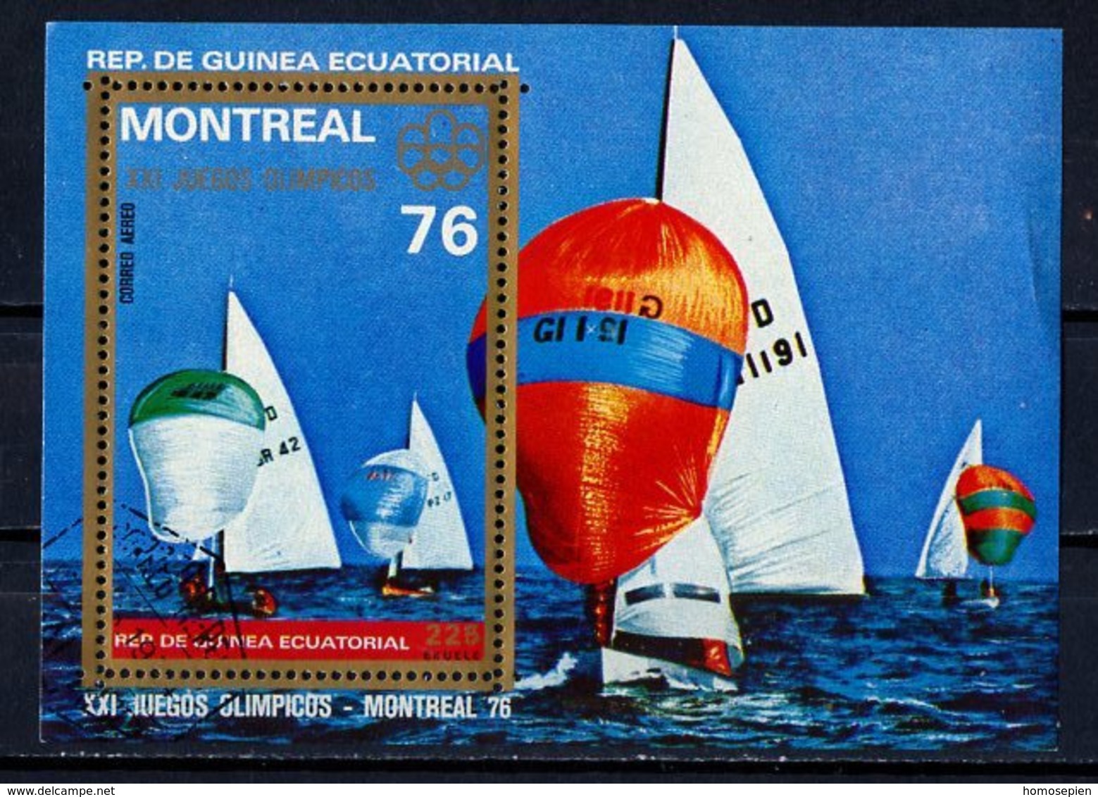 Guinée équatoriale - Guinea Bloc Feuillet 1976 Y&T N°BF69 - Michel N°B209 (o) - Voile - Guinée Equatoriale