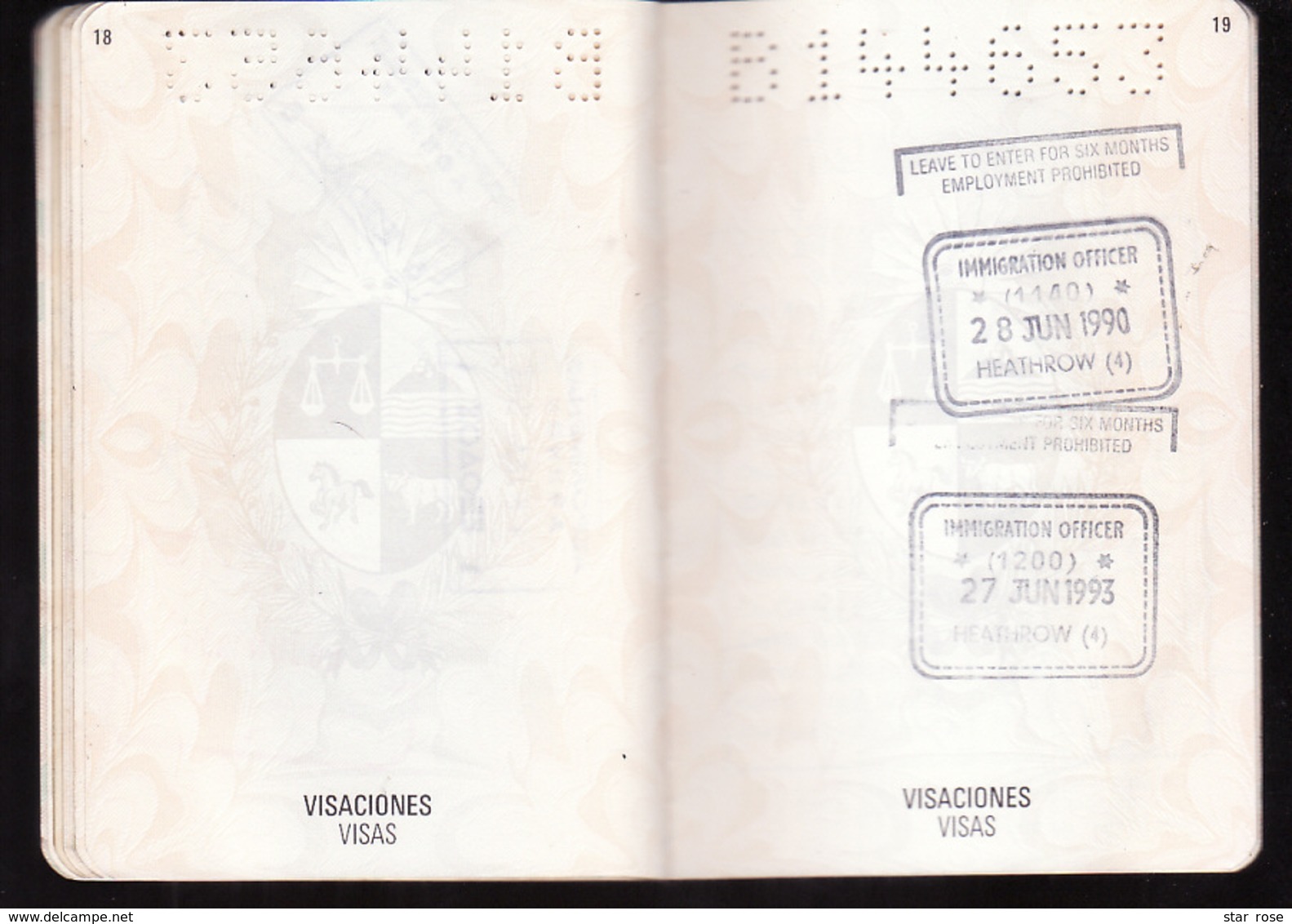 PASSPORT - PASSEPORT - PASAPORTE- PASSAPORTO - URUGUAY  - VISAS / TURKEY /EEUU