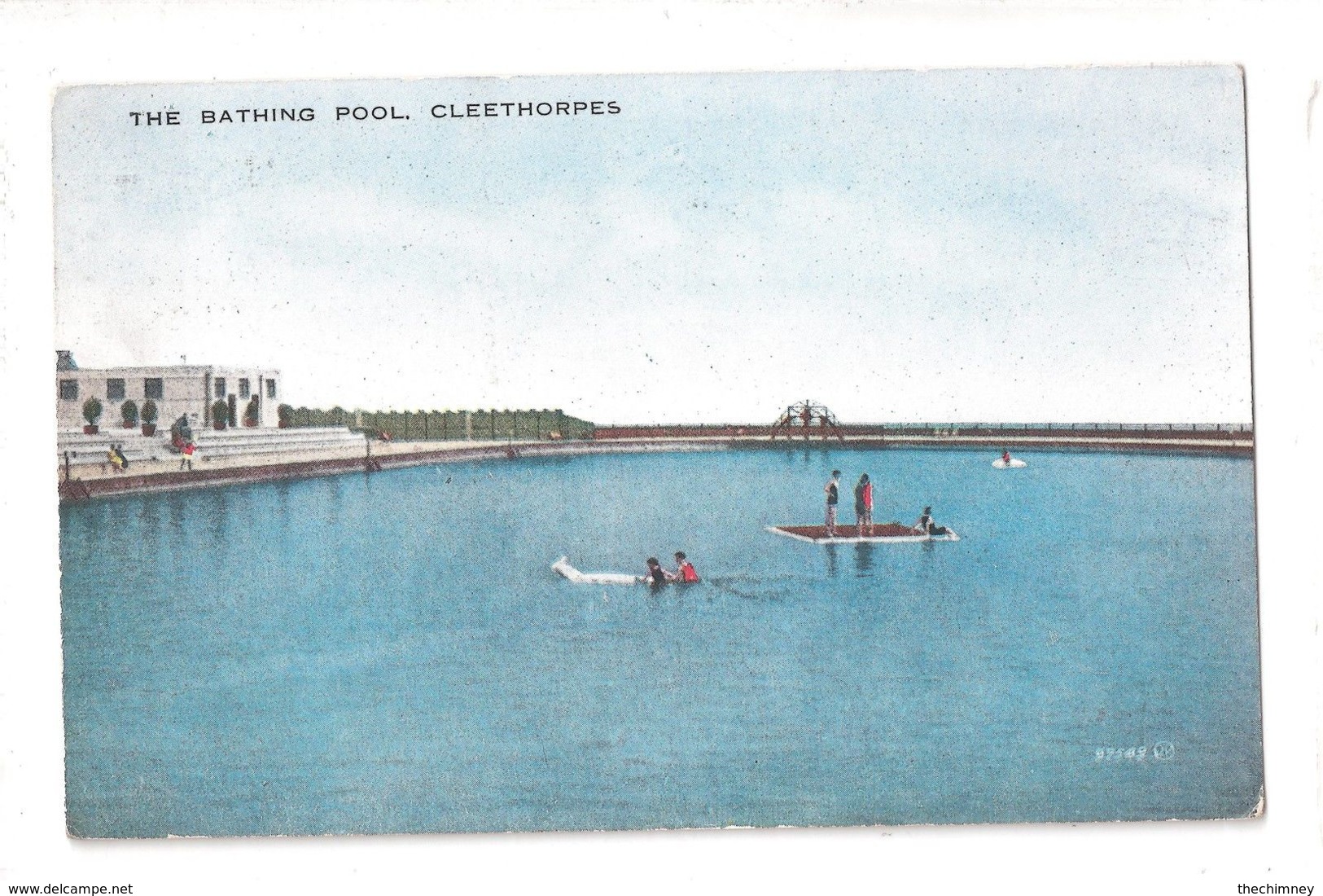 BATHING POOL LIDO CLEETHORPES LINCOLNSHIRE USED 1930 WITH STAMP - Otros & Sin Clasificación