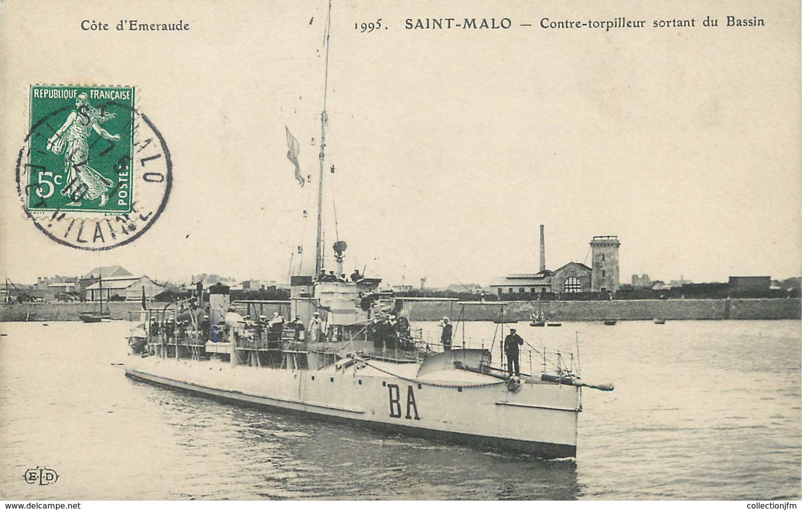 CPA FRANCE 35 "Saint Malo, Contre Torpilleur Sortant Du Bassin" - Saint Malo