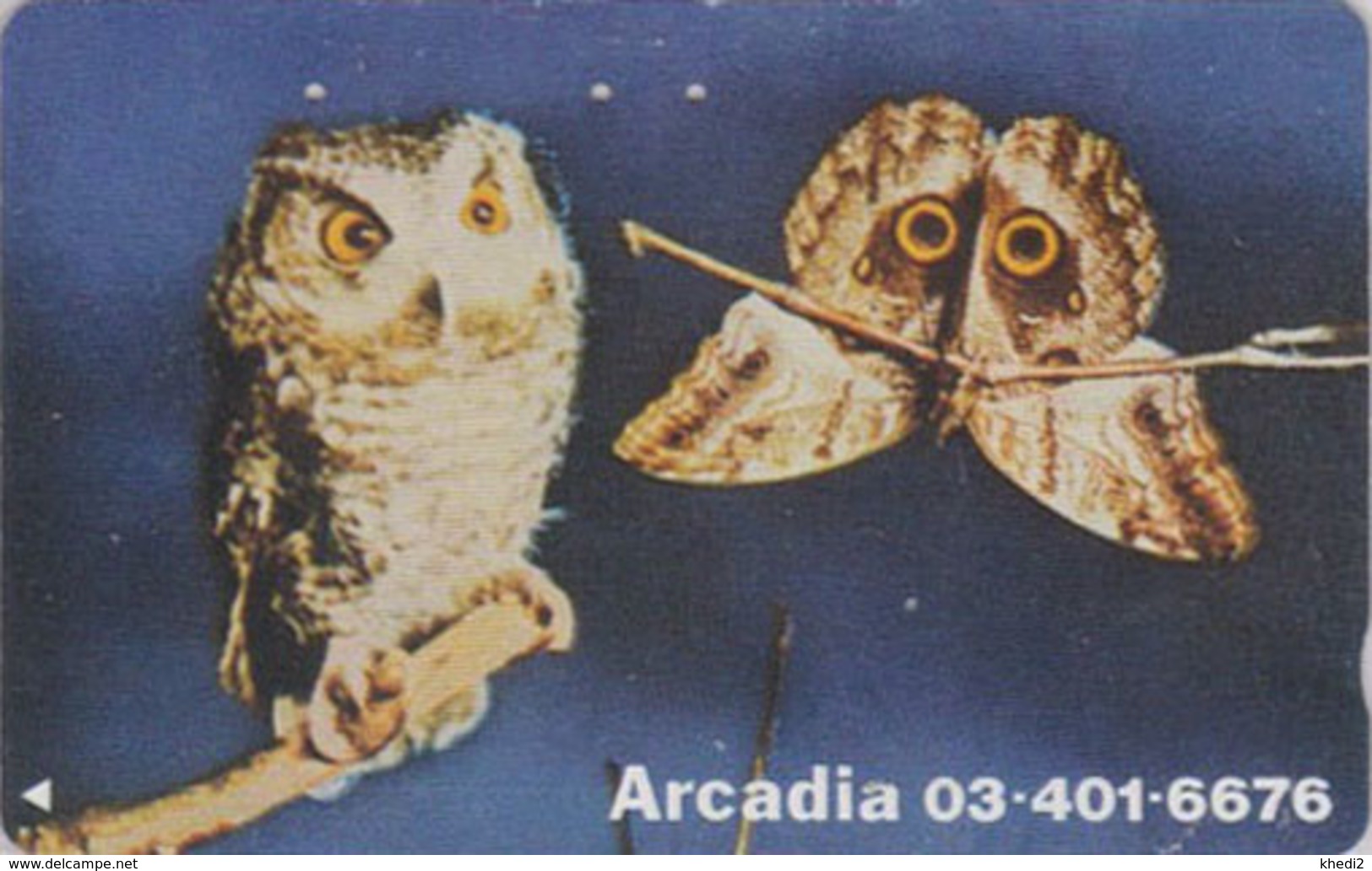 RARE Télécarte Japon / 110-011 - ANIMAL - OISEAU - HIBOU & PAPILLON - OWL BIRD & BUTTERFLY Japan Phonecard - 4289 - Eulenvögel