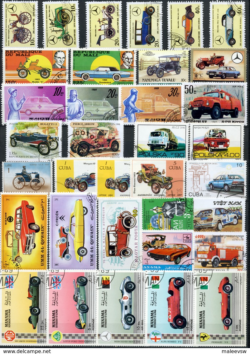 Automobile Has Many Interesting Postage Stamps 3 Photos - Mezclas (max 999 Sellos)