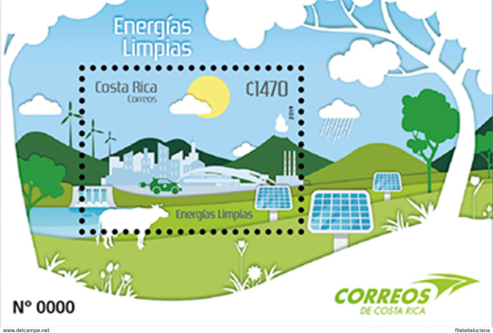 MNH SHEET COSTA RICA, New Issue 2019 Energy Cow - Costa Rica