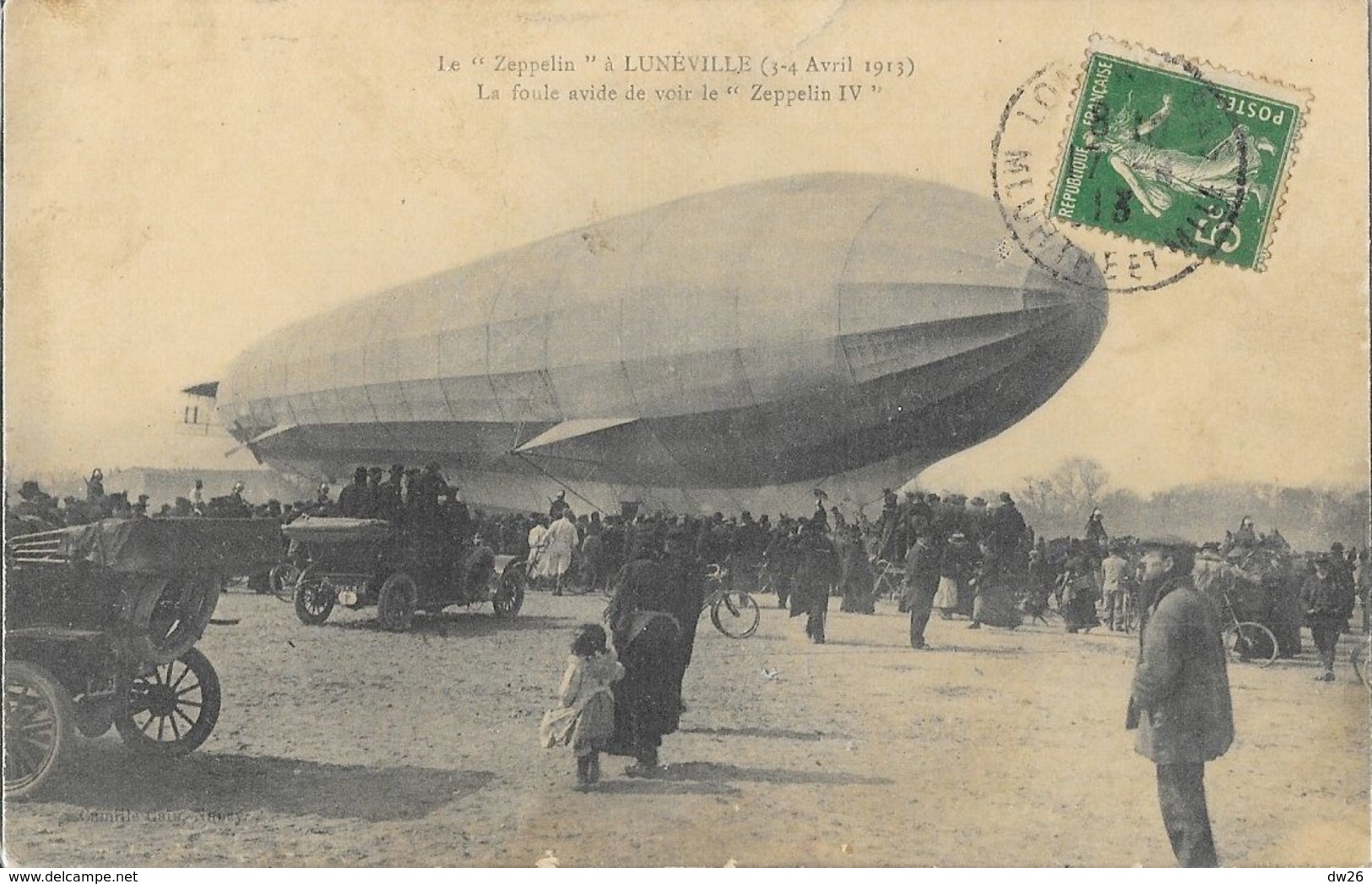 Le Dirigeable Zeppelin à Lunéville (3-4 Avril 1913) - La Foule Avide De Voir Le Zeppelin IV, Vieux Tacots - Dirigeables