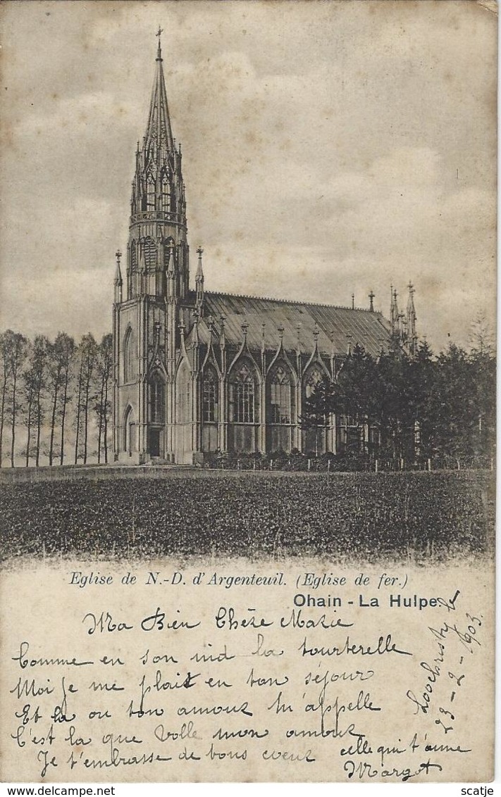 Ohain - La Hulpe   -  Eglise De N.D. D'Argenteuil.  -   1900  Naar   Loochristy - La Hulpe