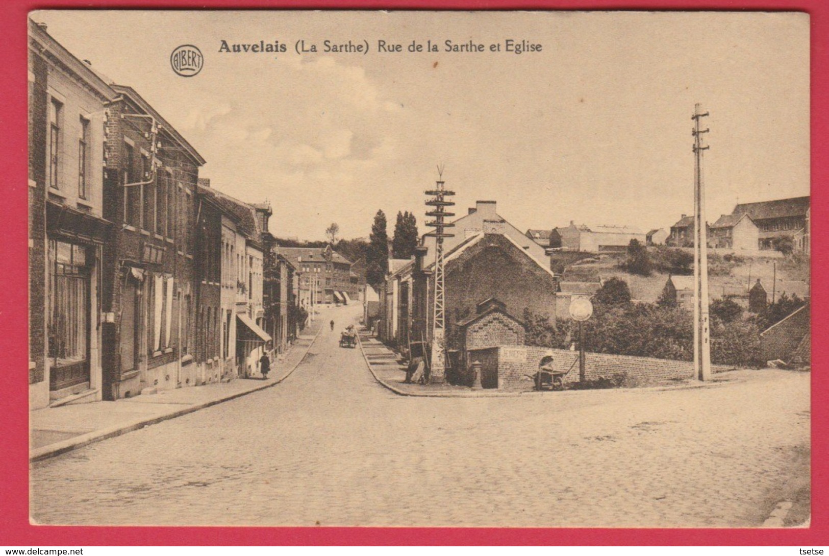 Auvelais ( La Sarthe ) - Rue De La Sarthe Et Eglise ( Voir Verso ) - Sambreville