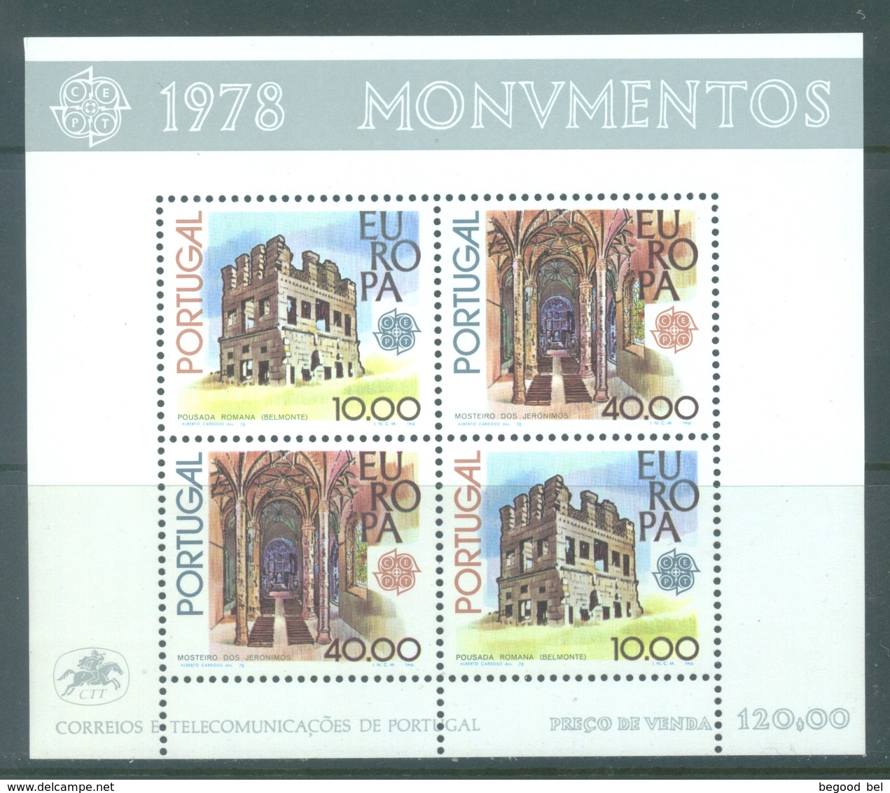 PORTUGAL - 1978 - MNH/** - EUROPA  - Mi BLOCK 23 Yv BLOC 23 - Lot 19386 - Blocs-feuillets