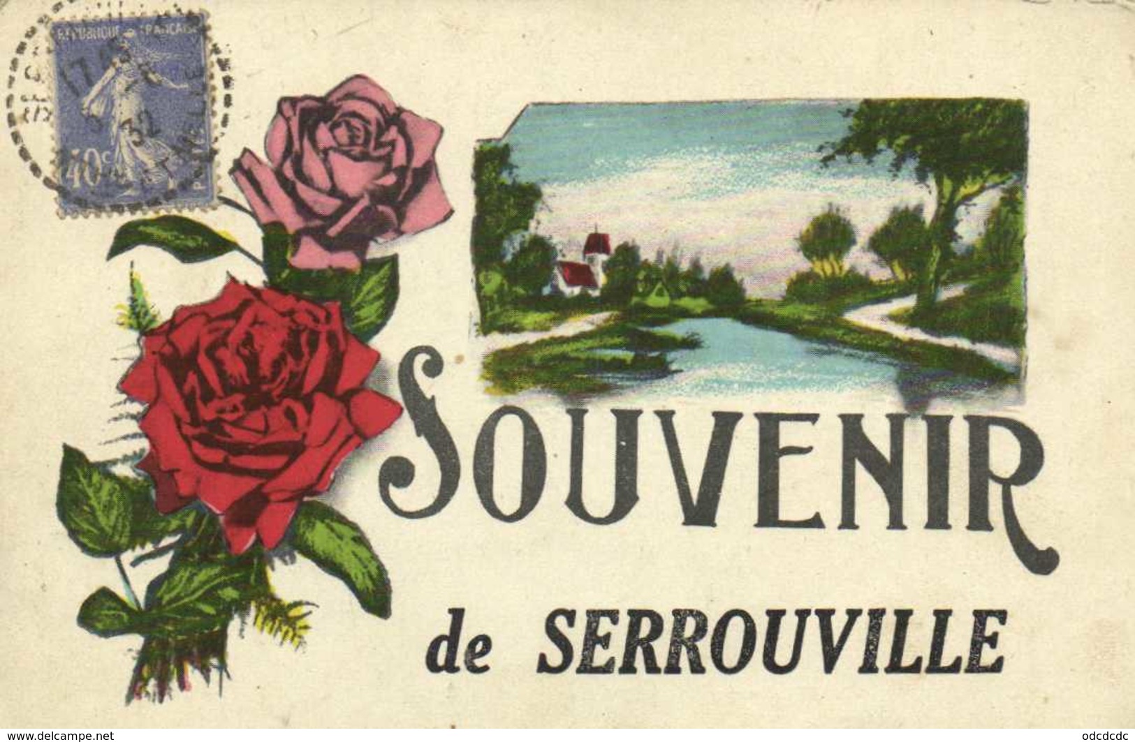 Fantaisie SOUVENIR De SERROUVILLE  + Timbre 40x Beau Cachet Serrouville RV - Autres & Non Classés