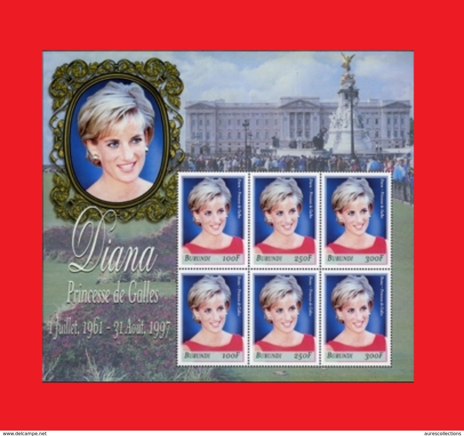 BURUNDI 2007 - 1997 - LADY DIANA DIANNA PRINCESS OF WALES PRINCESSE DE GALLES - RARE- S/S MNH - Unused Stamps