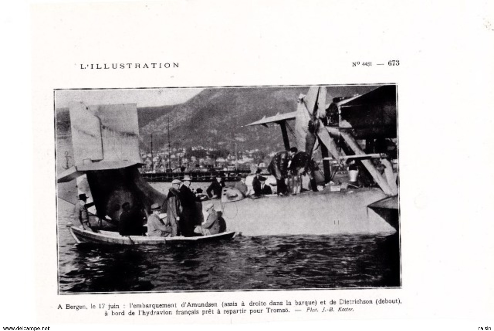 1928 BERGEN Embarquement D'Amundsen Et De Dietrichson En Hydravion Français Repartant Pour TROMSÖ TBE - Ohne Zuordnung