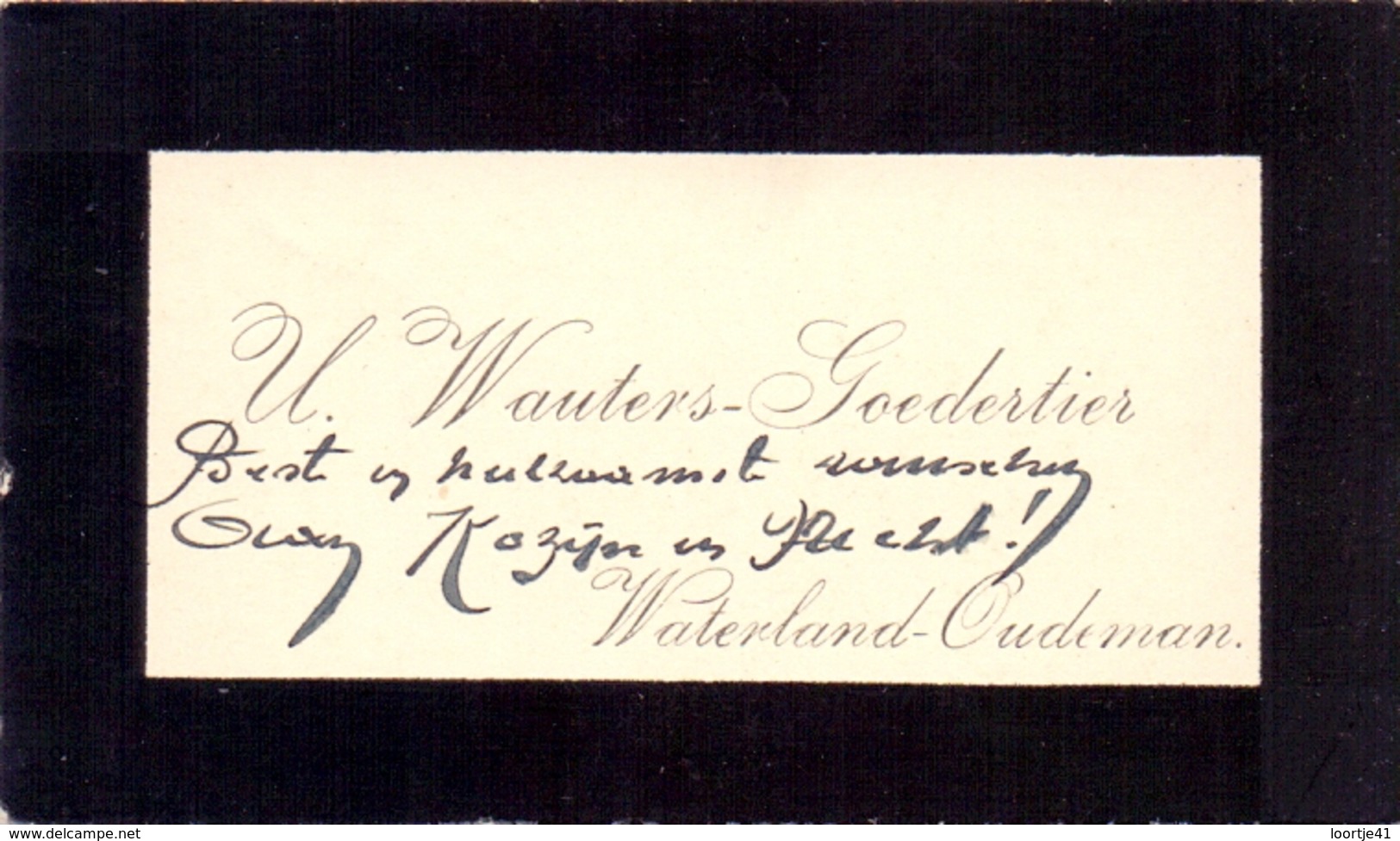 Visitekaartje - Carte Visite - U. Wauters - Goedertier - Waterland Oudeman - Cartes De Visite