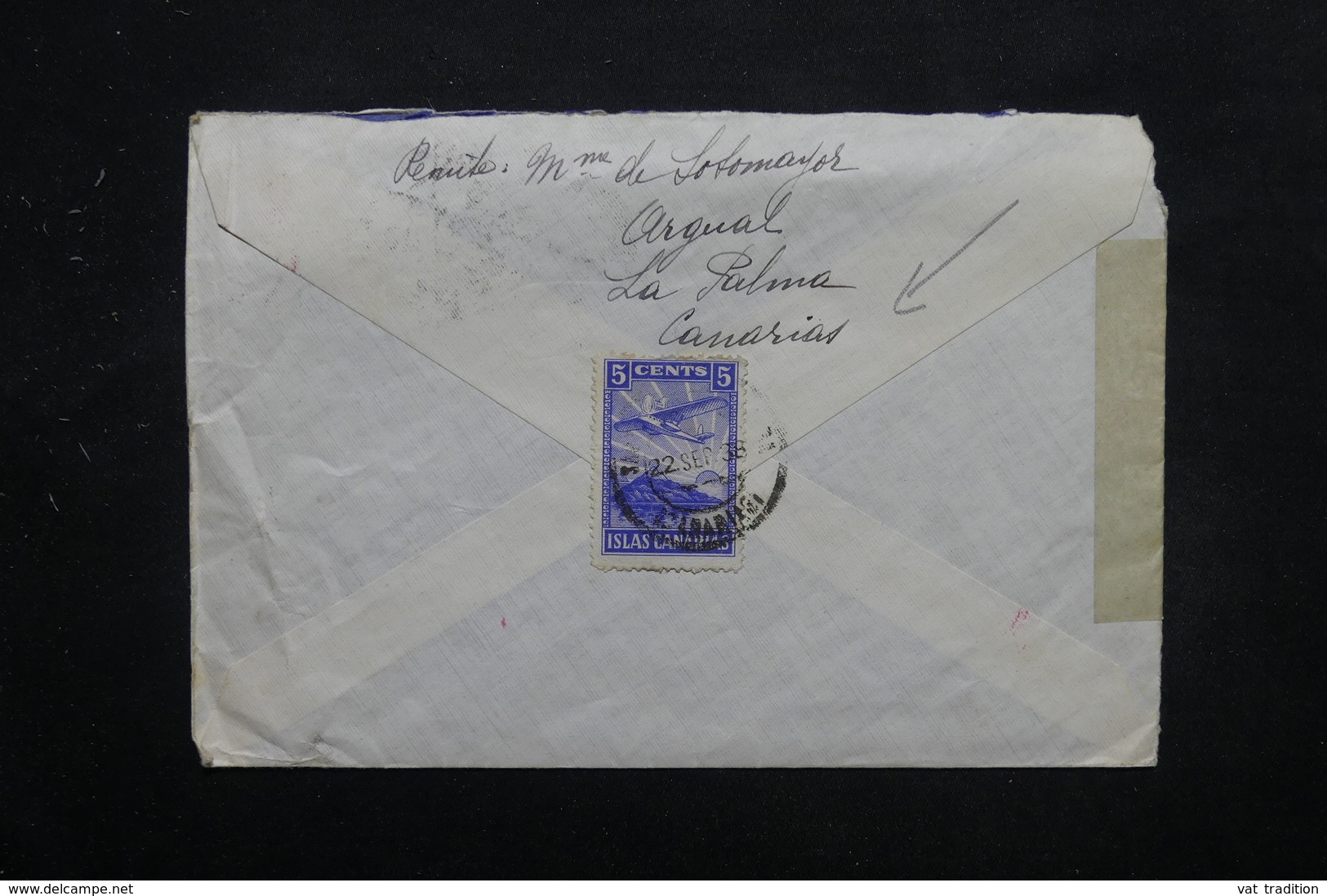 ESPAGNE - Censure Sur Enveloppe De  La Palma Pour La France Via Londres En 1936 , Affranchissement Plaisant - L 27843 - Republikeinse Censuur