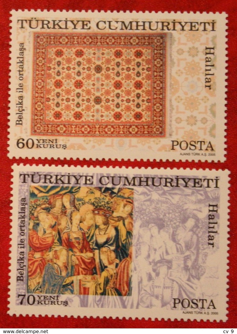 Tapijten Carpets Joint Issue Belgium OBC (Y&T 3176-3177 Mi 3447-3448) 2005 POSTFRIS MNH **TURQUIE TURKEY TURKIJE - Nuevos