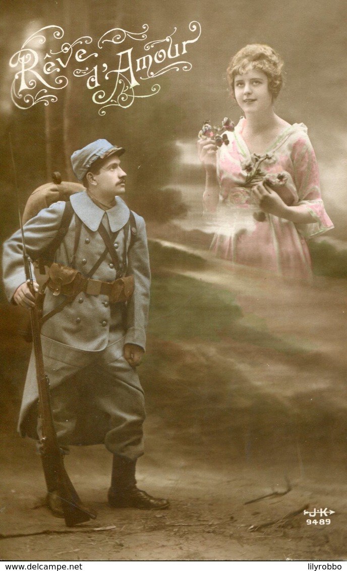 FRANCE - Patriotic World War One -  Reve D'Amour - Solider And Sweetheart - Guerra 1914-18